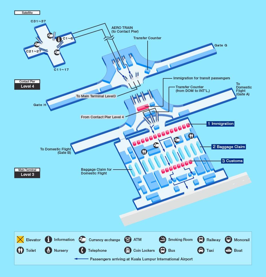klia 공항 터미 맵