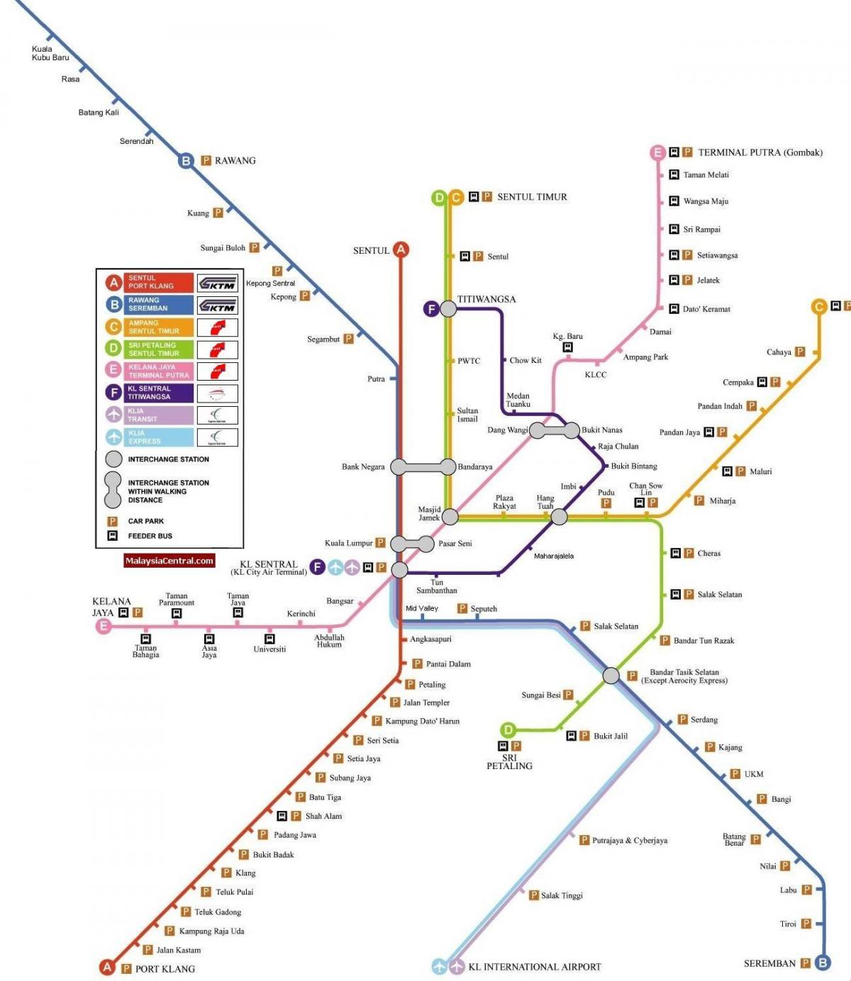 쿠알라룸푸르 경전철 지도