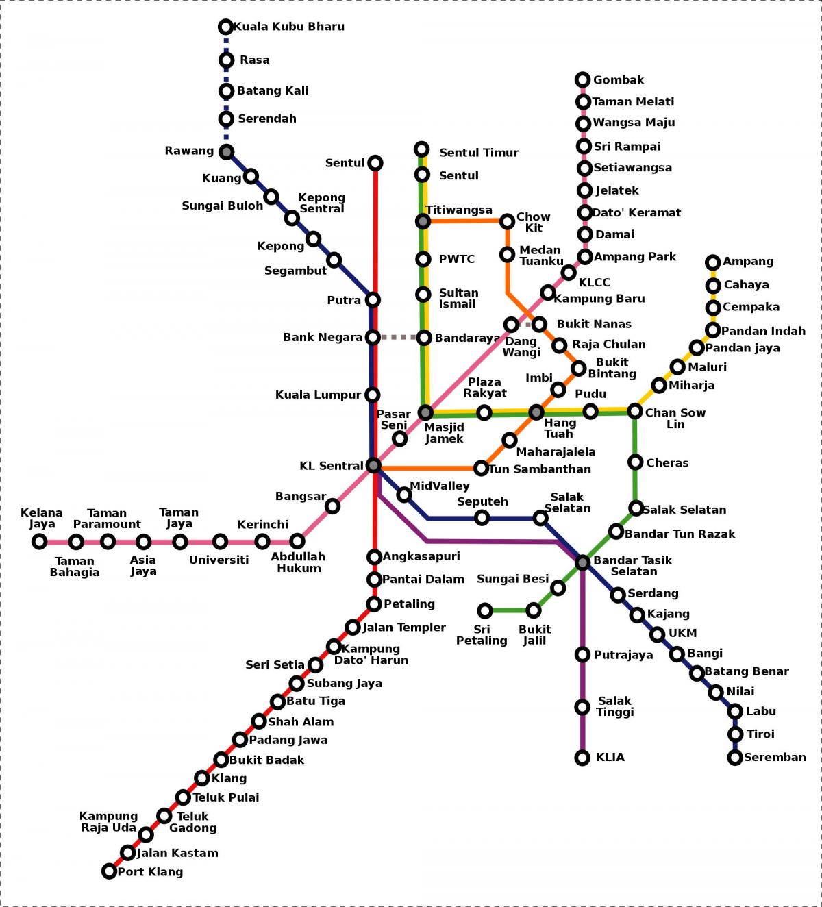 말레이시아 지하철 지도
