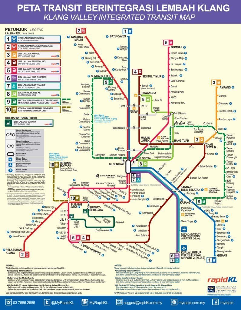klang valley 철도 교통 지도
