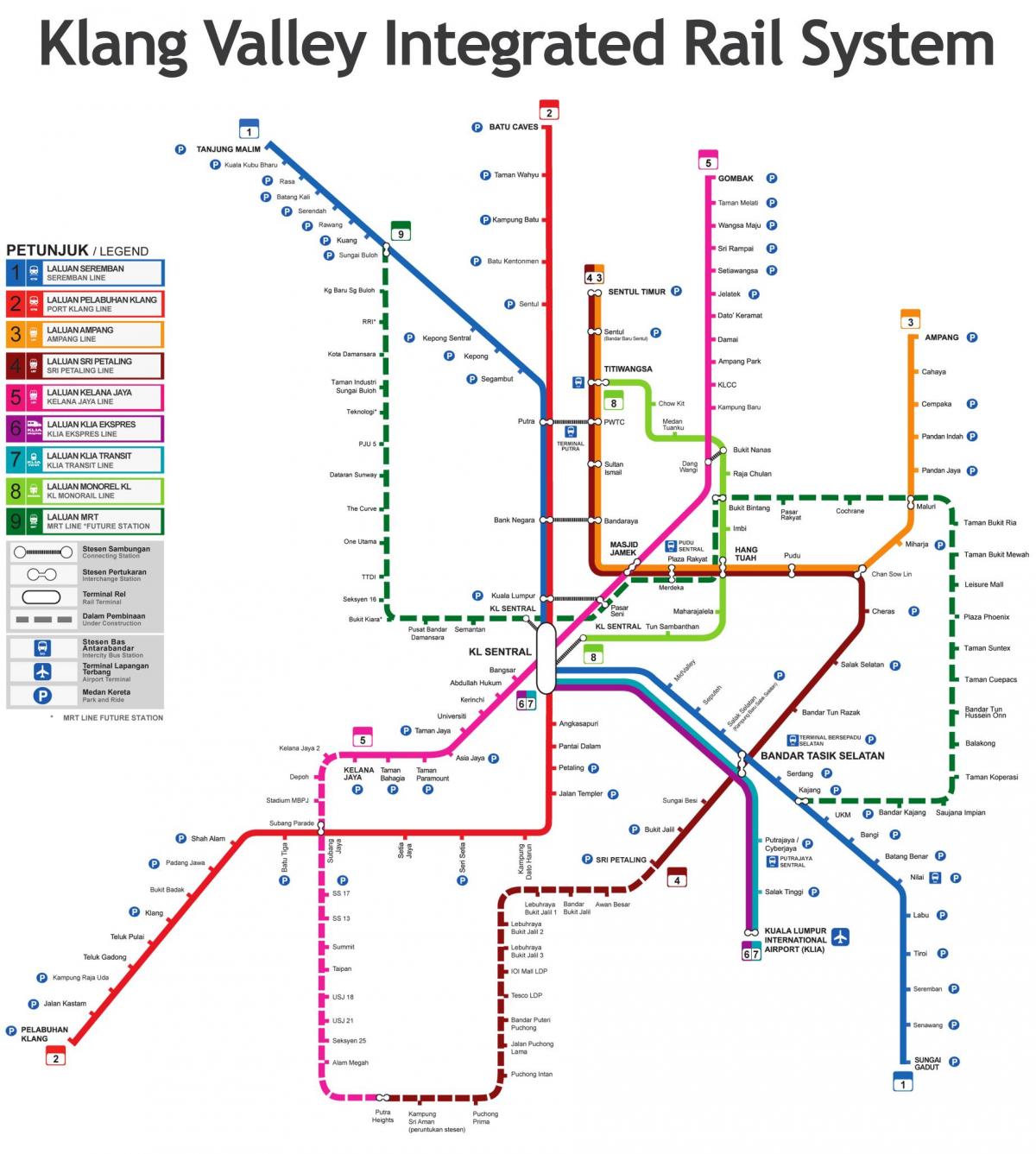 말레이시아 기차역 지도