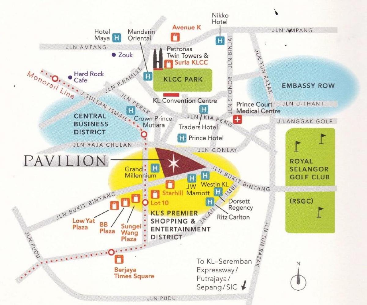 파빌리온 쿠알라룸푸르 지도