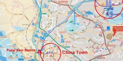 차이나타운 쿠알라룸푸르에서 지도